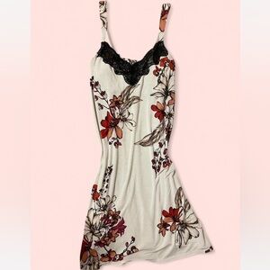 Floral Lace Trim Babydoll Dress